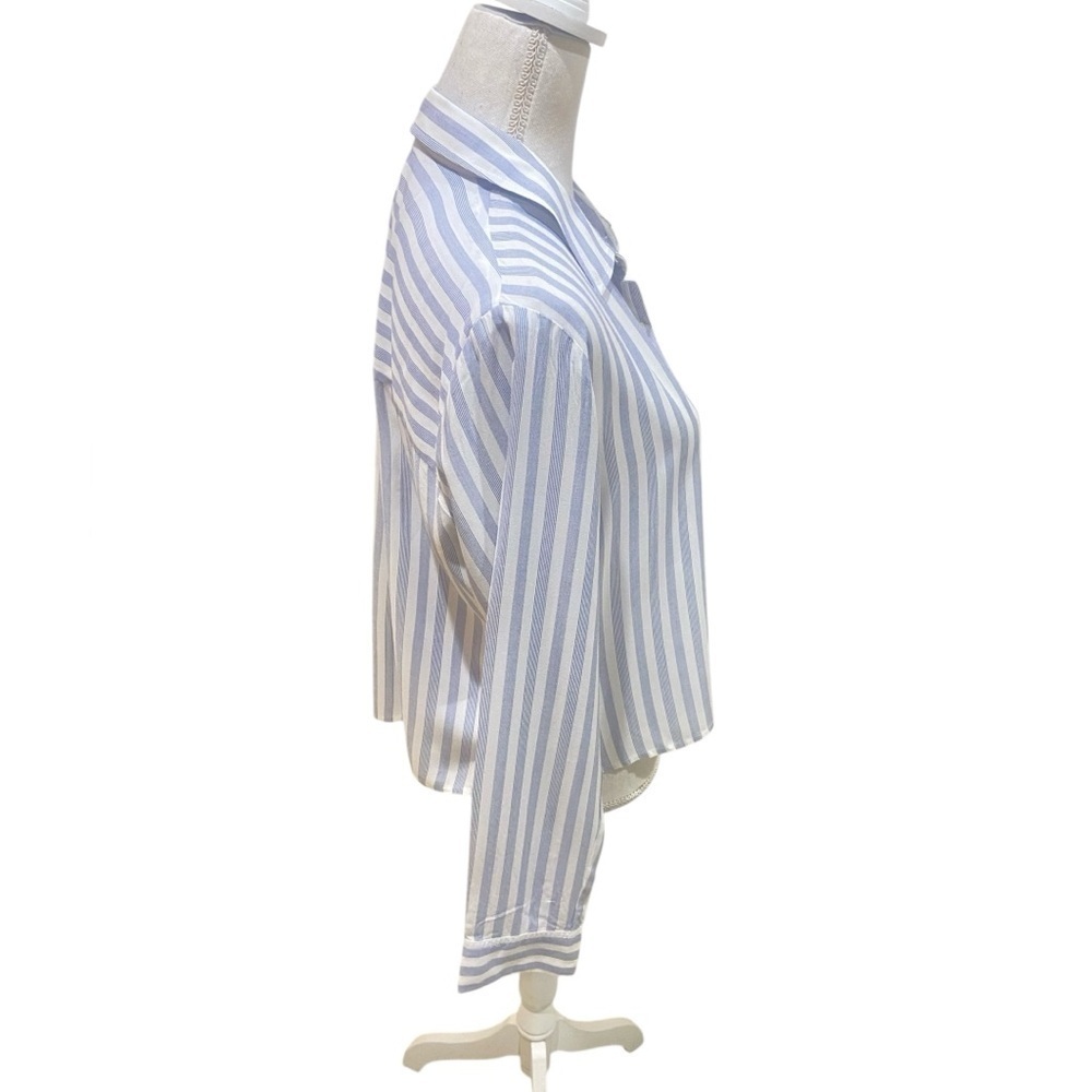 Rails Blue & White Stripe Button Down Shirt Light… - image 6